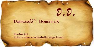 Dancsó Dominik névjegykártya