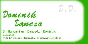 dominik dancso business card